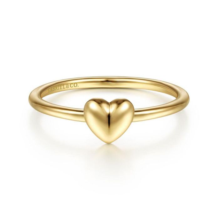 Gabriel & Co. - LR51804Y4JJJ - 14K Yellow Gold Puffed Heart Ring | Hannoush Jewelers