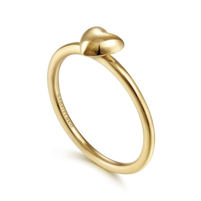 Gabriel & Co. - LR51804Y4JJJ - 14K Yellow Gold Puffed Heart Ring | Hannoush Jewelers