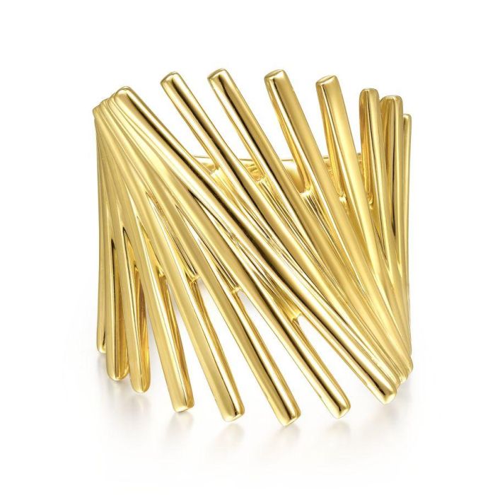 Gabriel & Co. - LR51877Y4JJJ - 14K Yellow Gold Stacked Bar Cage Ring | Hannoush Jewelers