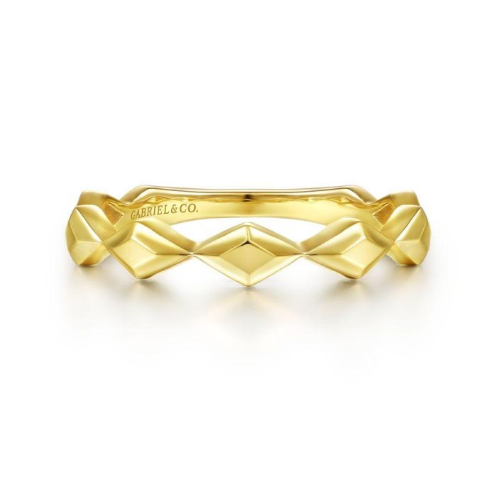 Gabriel & Co. - LR51929Y4JJJ - 14K Yellow Gold Rhombus Station Ring | Hannoush Jewelers