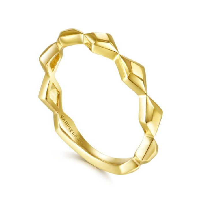 Gabriel & Co. - LR51929Y4JJJ - 14K Yellow Gold Rhombus Station Ring | Hannoush Jewelers