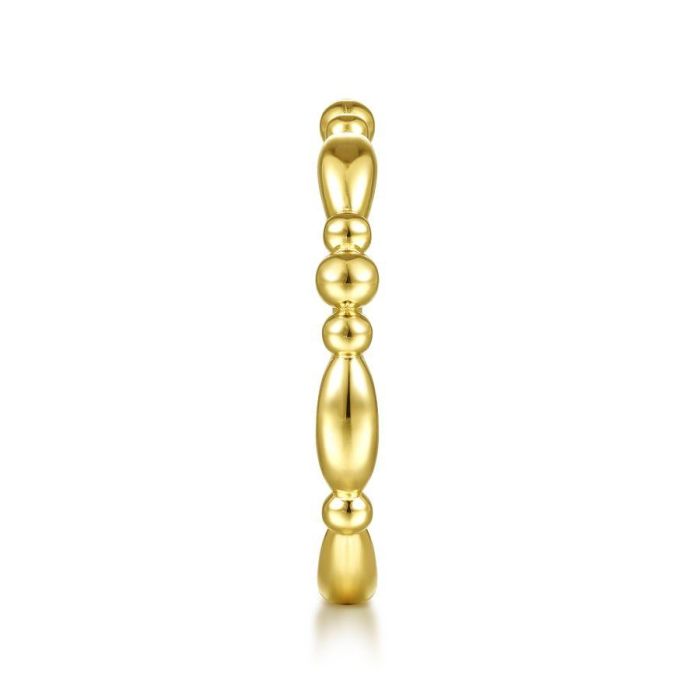 Gabriel & Co. - LR51938Y4JJJ - 14K Yellow Gold Alternating Bar and Bujukan Bead Stackable Ring | Hannoush Jewelers