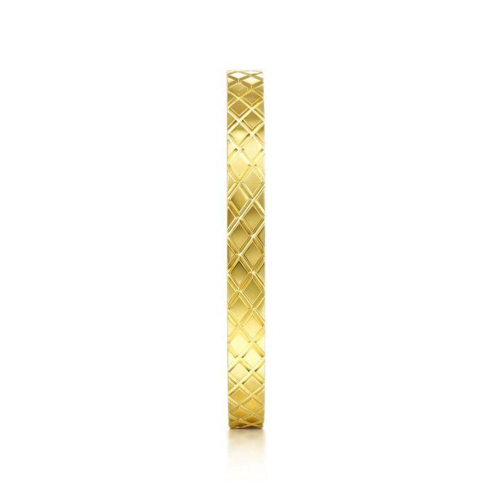 Gabriel & Co. - LR51941Y4JJJ - 14K Yellow Gold Textured Checkered Stackable Ring | Hannoush Jewelers