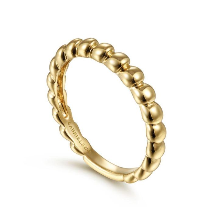 Gabriel & Co. - LR51945Y4JJJ - 14K Yellow Gold Bujukan Bead Ring | Hannoush Jewelers