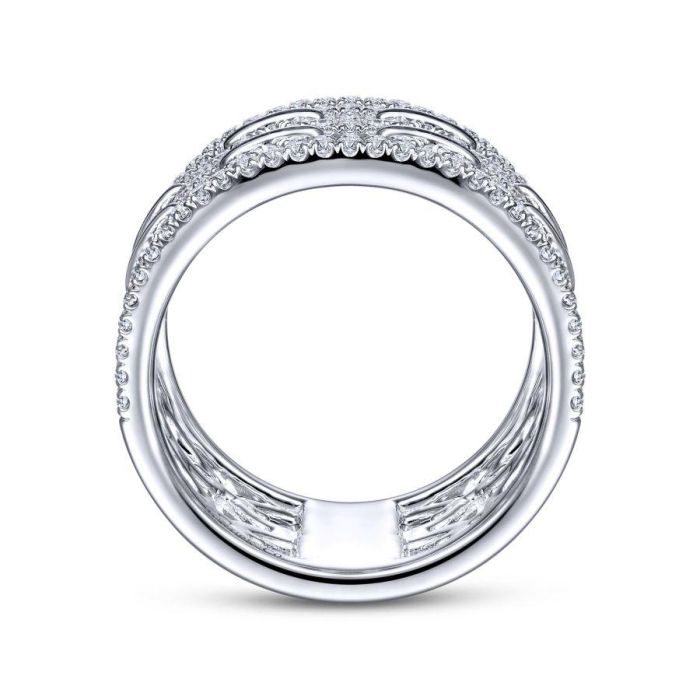 Gabriel & Co. - LR51997W45JJ - 14K White Gold Diamond link Ring | Hannoush Jewelers