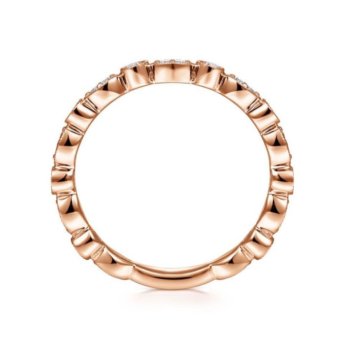 Gabriel & Co. - LR5701K45JJ - 14K Rose Gold Marquise and Round Station Diamond Ring | Hannoush Jewelers