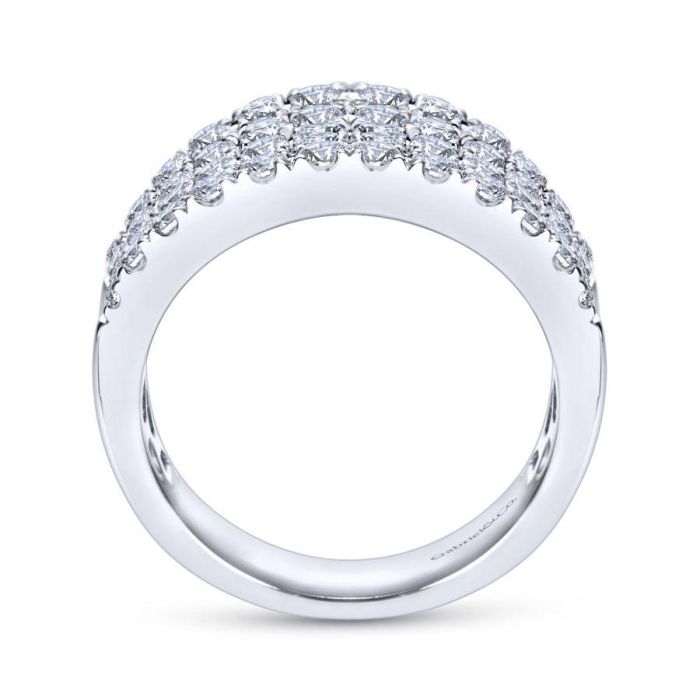 Gabriel & Co. - LR6365W44JJ - 14K White Gold Wide Band Pavﾂ Diamond Ring | Hannoush Jewelers