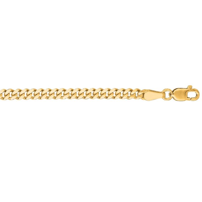 14kt 30" Yellow Gold Diamond Cut Gourmette Chain with Lobster Clasp GR080-30 | Hannoush Jewelers