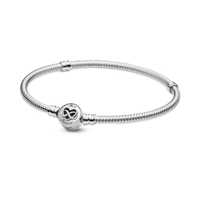 Pandora Moments Sparkling Heart Clasp Snake Chain Bracelet - Anfesas  Jewelers