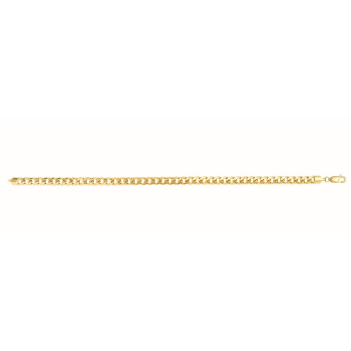 14kt Gold 22" Yellow Finish Light Miami Cuban Bracelet with Lobster Clasp HMC120-22 | Hannoush Jewelers