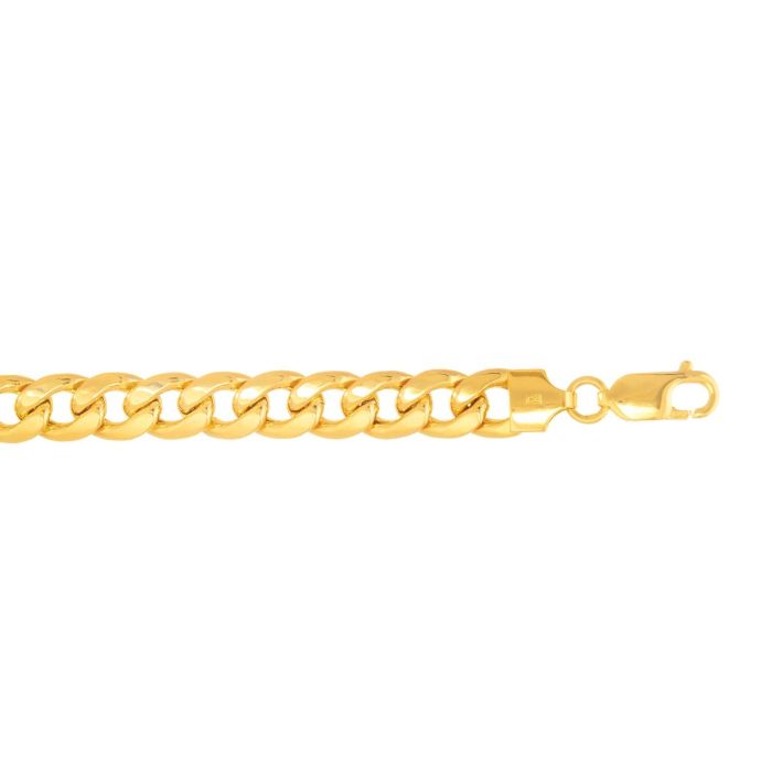 14kt 24" Yellow Gold Light Miami Cuban Link Necklace Lobster Clasp HMC210-24 | Hannoush Jewelers