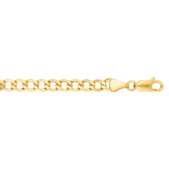 14kt 24" Yellow Gold Diamond Cut Curb Lite Chain with Lobster Clasp LCRB120-24 | Hannoush Jewelers