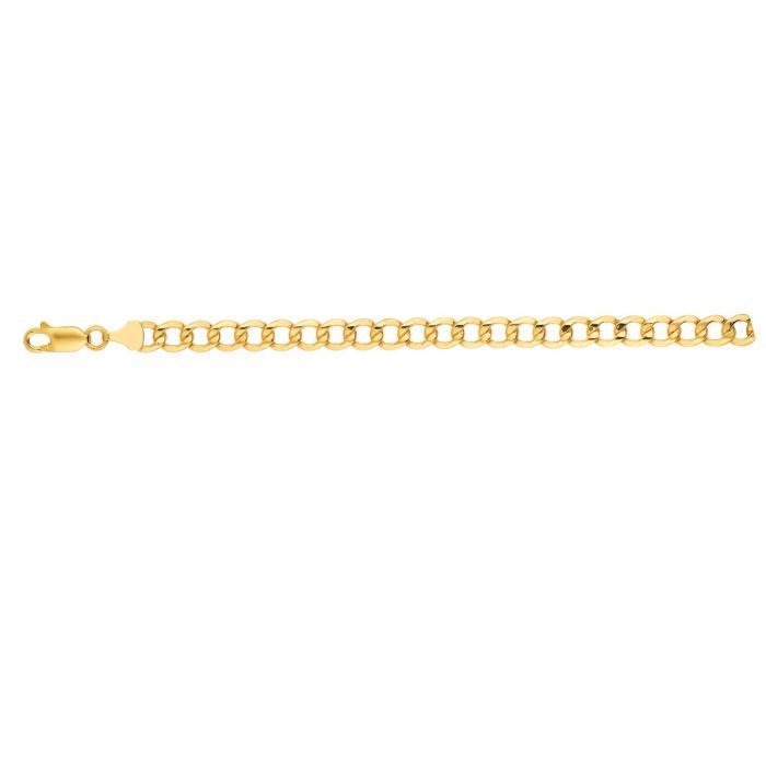 14kt 24" Yellow Gold Diamond Cut Curb Lite Chain with Lobster Clasp LCRB140-24 | Hannoush Jewelers