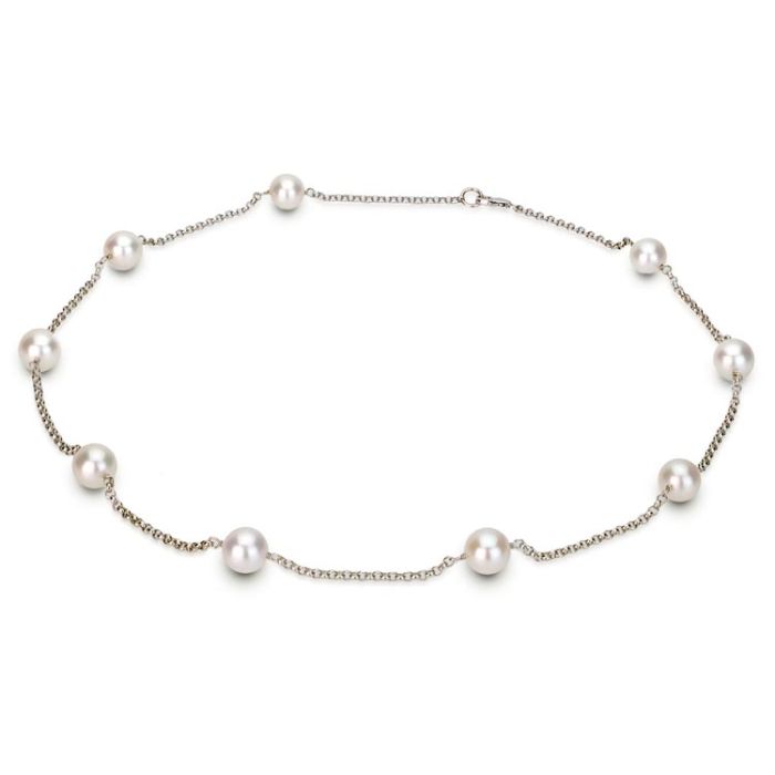 14K Gold Akoya Pearl Tincup 18 Inch Necklace | Hannoush Jewelers