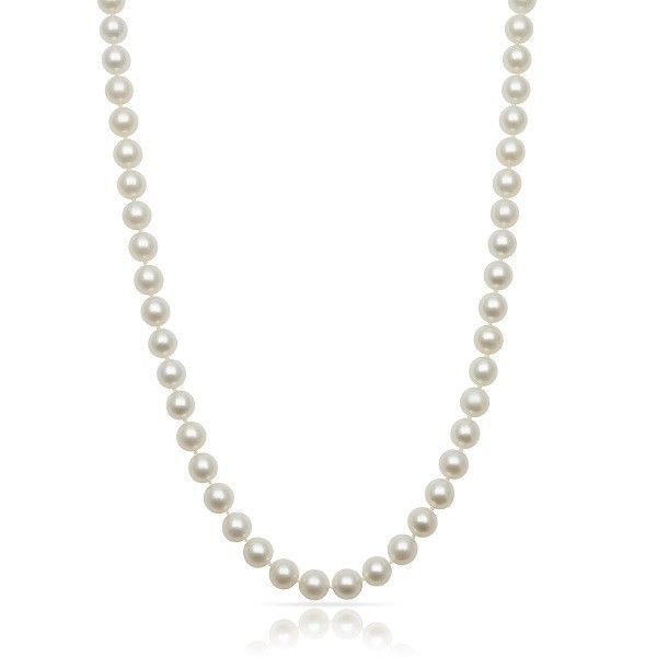 2 Rows 6.5-7mm Double Strand Pearls Necklace in k14 Gold