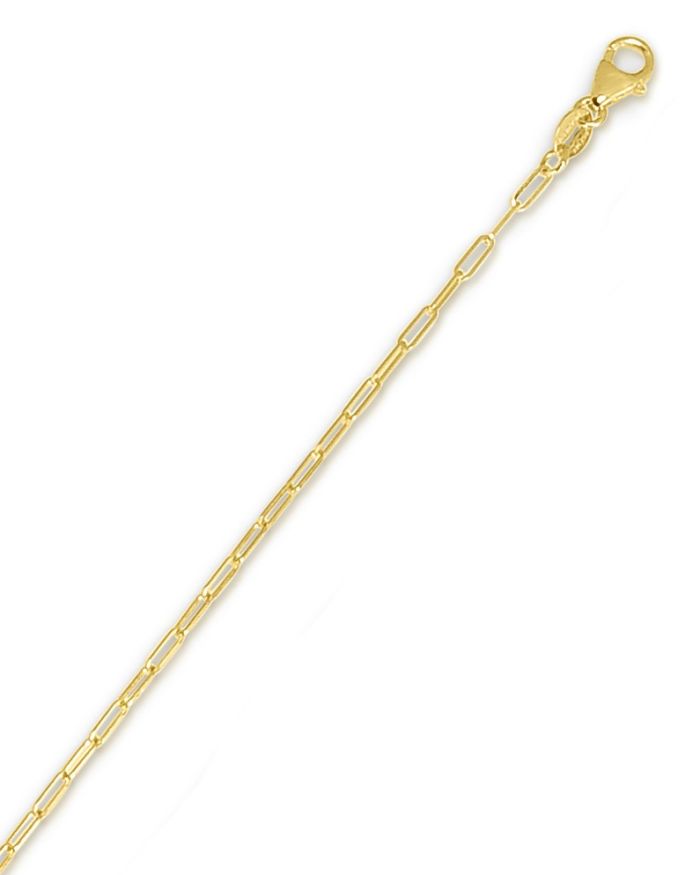 14kt Yellow Gold 1.5mm Polished Paperclip Paper Clip Chain with Lobster Clasp PCLIP035 | Hannoush Jewelers