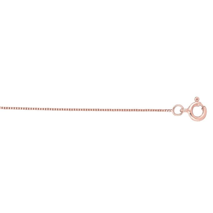 14k Rose Gold 16 Inch Classic Box Chain | Hannoush Jewelers