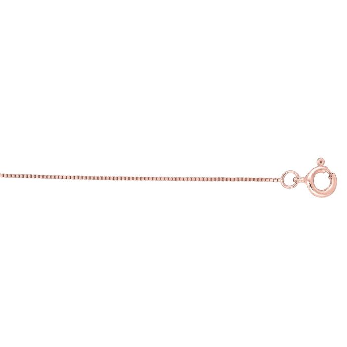 14K Rose Gold 18 Inch Box Chain PKBOX028-18 | Hannoush Jewelers