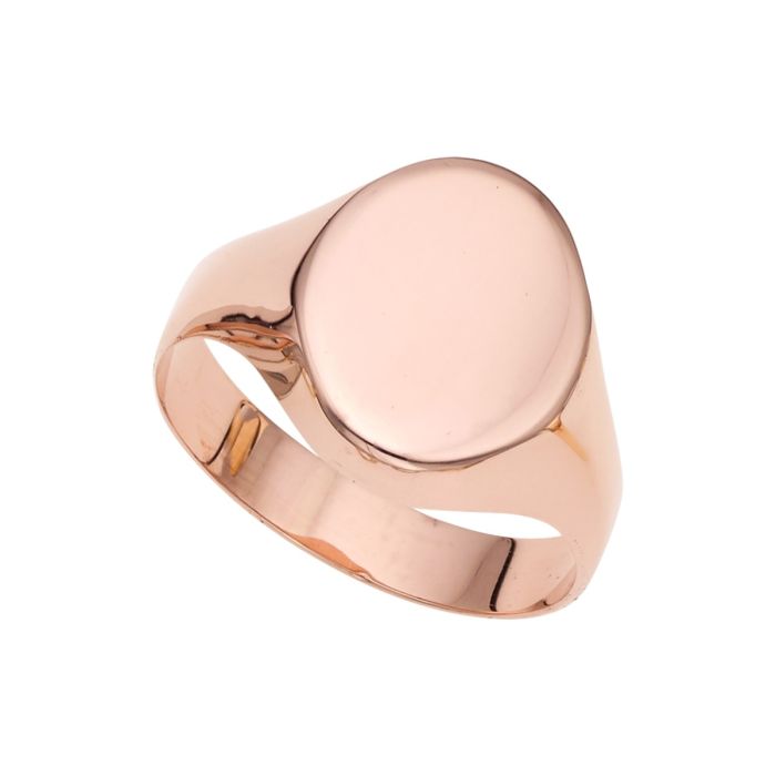 14K Rose Gold Oval Polished Signet Ring PR7068-07 | Hannoush Jewelers