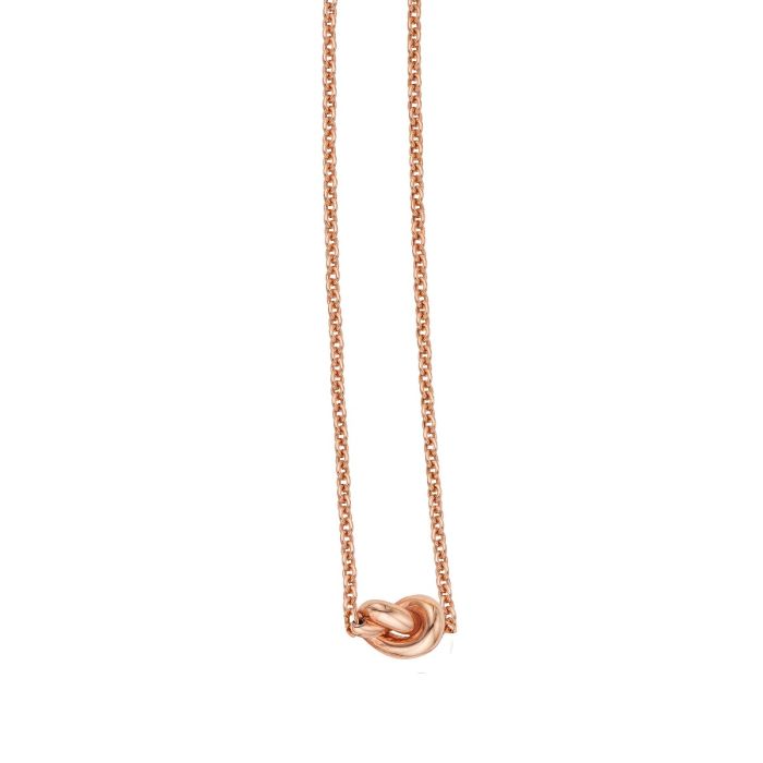 14K Rose Gold 18" Amore Knot Necklace with Extender PRC5591-18 | Hannoush Jewelers