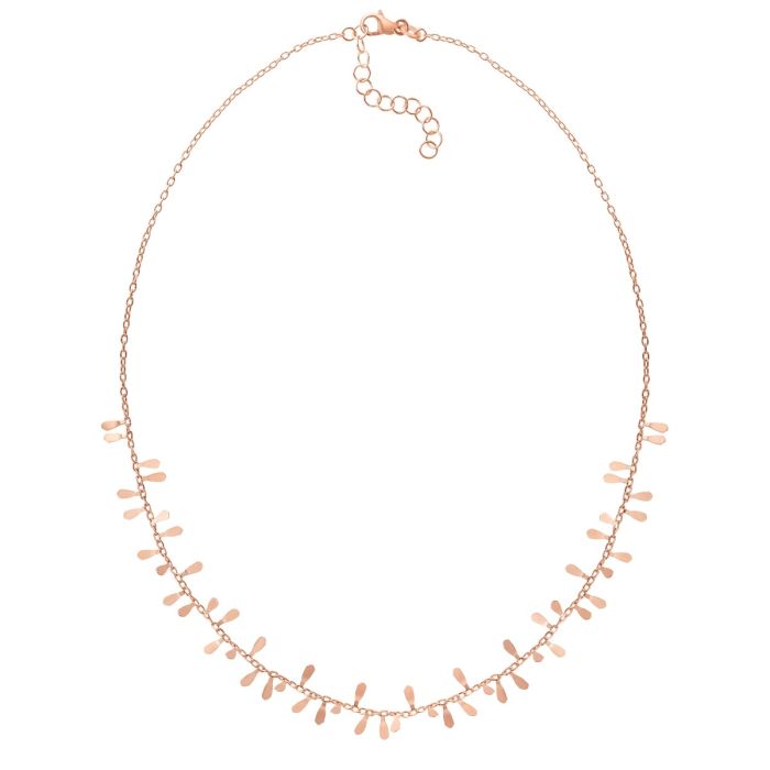 14kt Gold 18" Rose Finish Petal Necklace with Lobster Clasp PRC7048-18 | Hannoush Jewelers