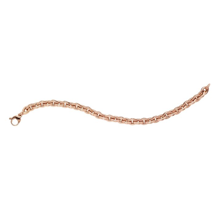 14K Rose Gold 7.25" Diamond Facet Rolo Chain Bracelet PRC9739-0725 | Hannoush Jewelers