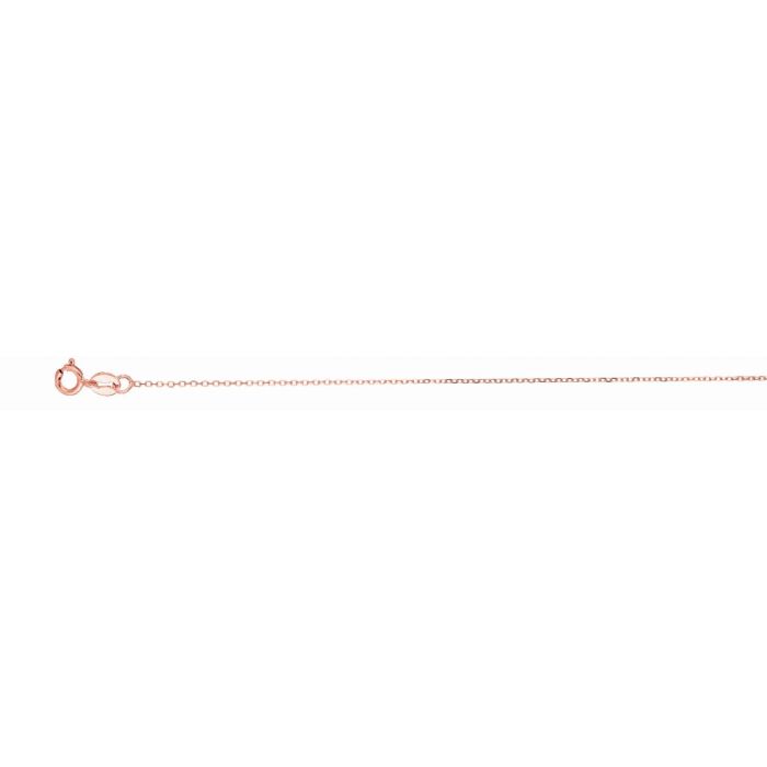 14kt Gold 16" Rose Finish Diamond Cut Spring Ring Classic Cable Chain with Spring Ring Clasp PSCAB025-16 | Hannoush Jewelers