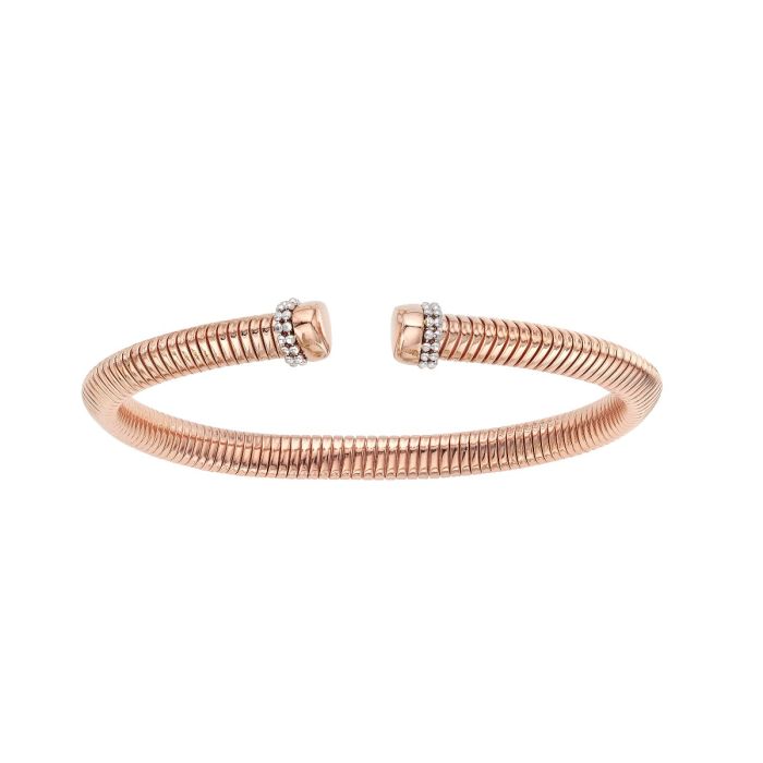 14K Rose Gold Tubogas Bead Bangle PWBG8346 | Hannoush Jewelers