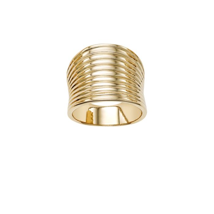 14kt Yellow Gold Bold Ribbed Ring Size-7 R6849-07 | Hannoush Jewelers