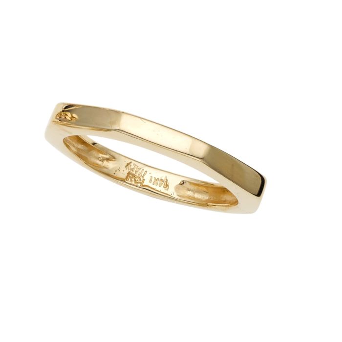 14K Yellow Gold Bolt Pyramid Ring R7355-07 | Hannoush Jewelers