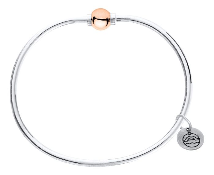 Sterling Silver Cape Cod Bracelet with 14k Rose Bead | Hannoush Jewelers