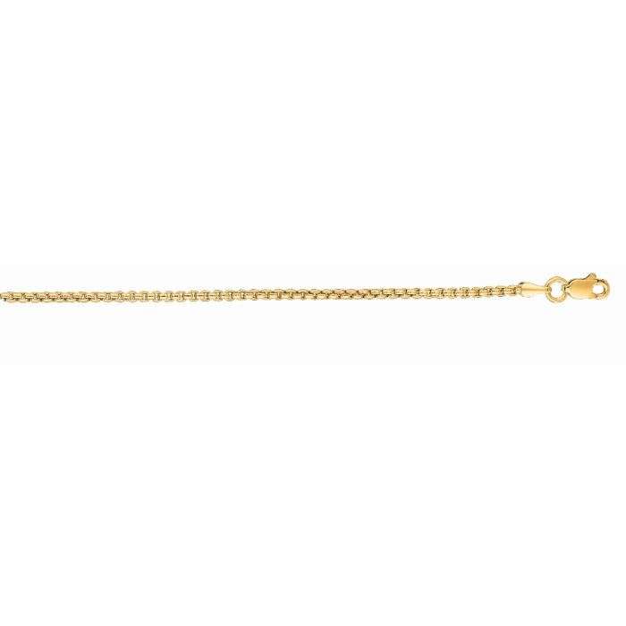 14kt Gold 16" Yellow Finish Round Box Chain with Spring Ring Clasp RBX060-16 | Hannoush Jewelers