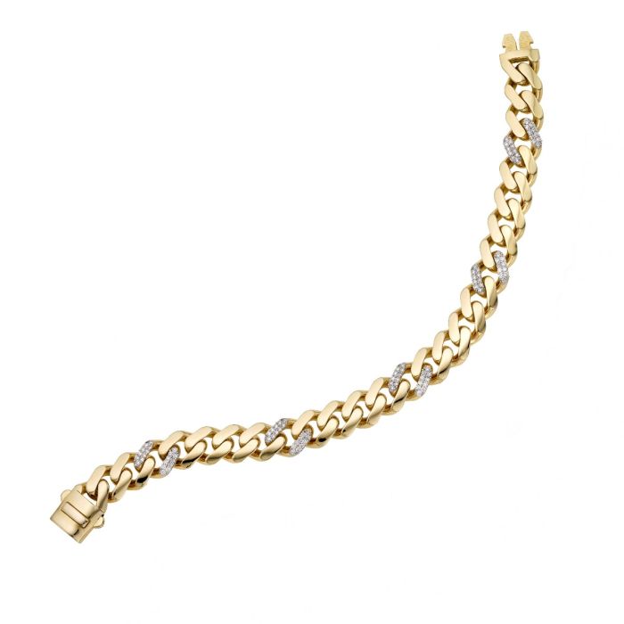 14K Yellow Gold 7" .85CT Ferrara Diamond Chain Bracelet with Box Clasp RC10030-07 | Hannoush Jewelers