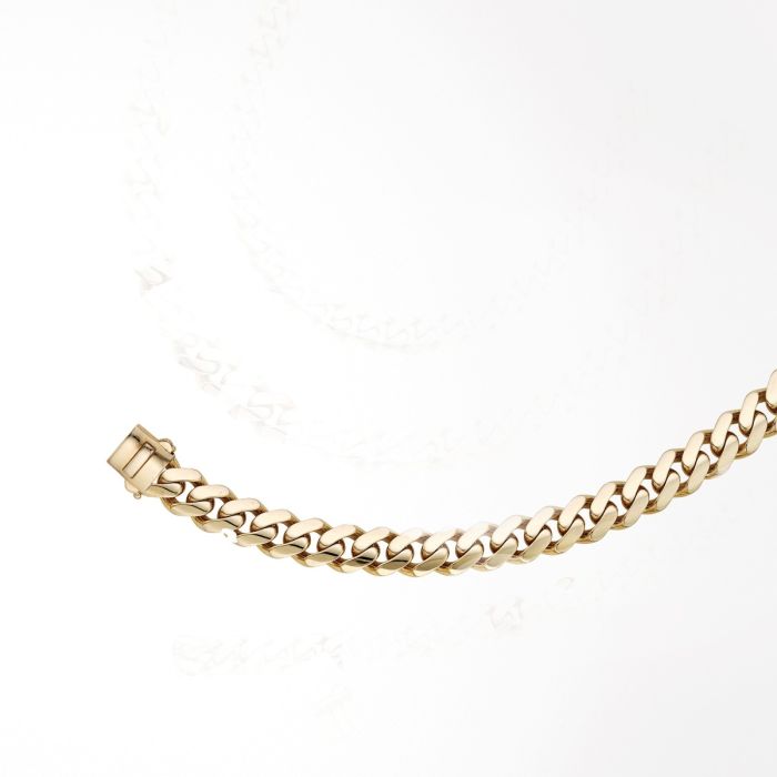 14K Yellow Gold Polished 7" 9.5mm Ferrara Chain Bracelet RC10336-07 | Hannoush Jewelers