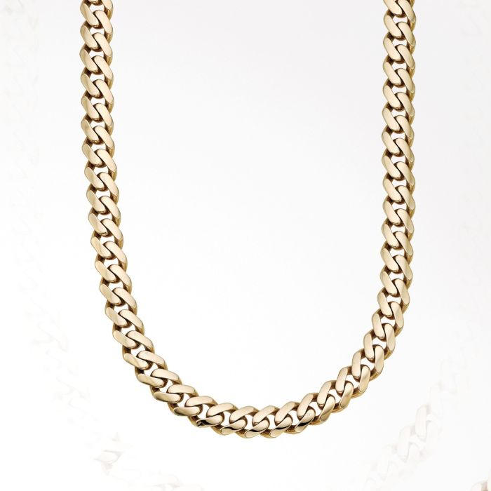 14K Yellow Gold Polished 24" 11.5mm Ferrara Chain Necklace RC10337-24 | Hannoush Jewelers