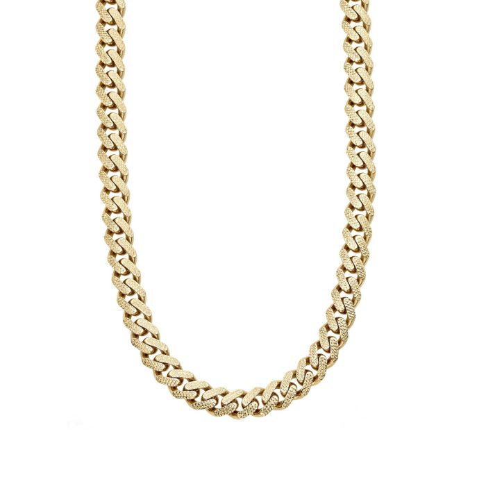 14K Yellow Gold 13.5mm 7" Ferrara Diamond Cut Pavè Chain Bracelet RC10339-07 | Hannoush Jewelers