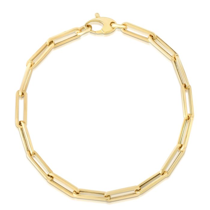 14kt Yellow Gold 7.5" 4.2mm Polished Oval Cable Bracelet with Lobster Clasp RC11170-0750 | Hannoush Jewelers