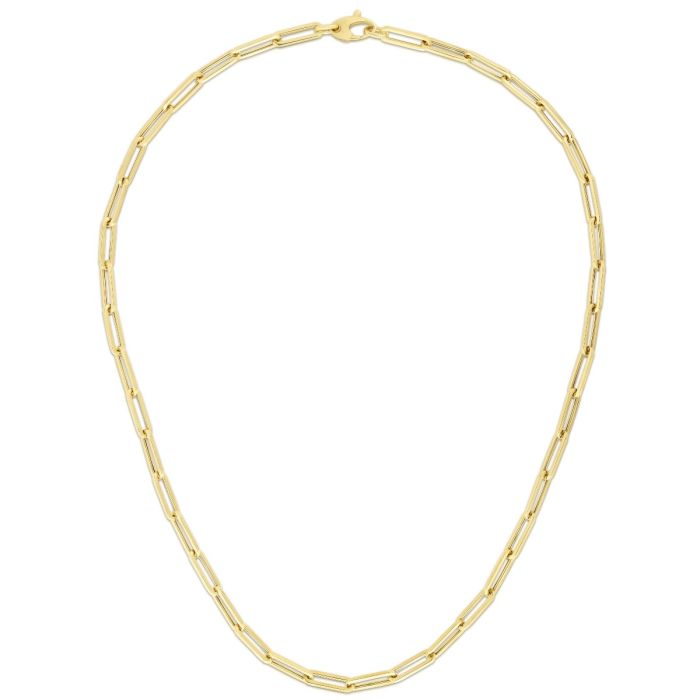 14kt Yellow Gold 4.2mm Polished Oval Cable Necklace with Lobster Clasp RC11170 | Hannoush Jewelers