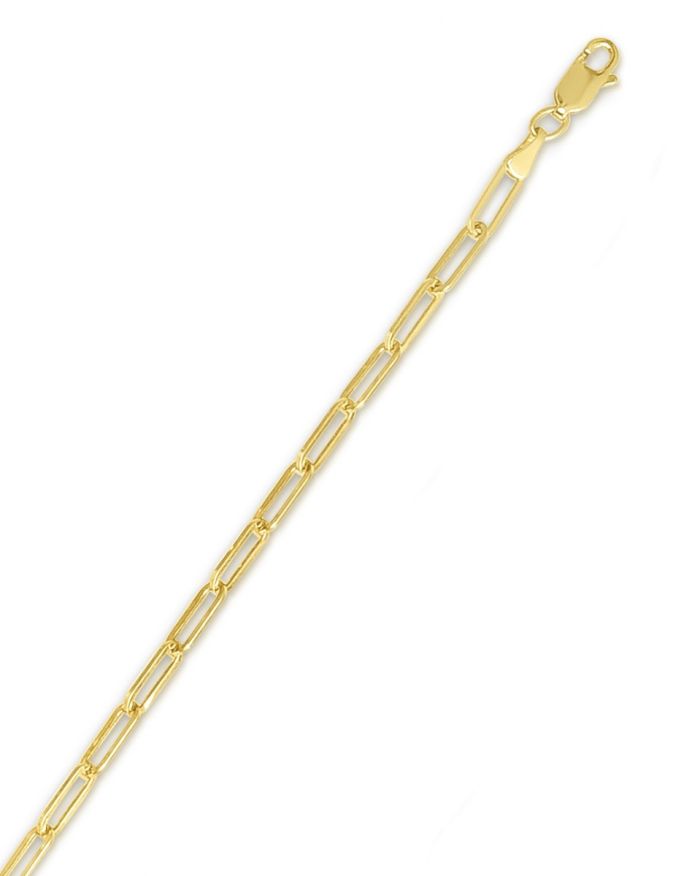 14kt Yellow Gold 3.3mm Polished Paperclip Necklace with Lobster Clasp RC11301 | Hannoush Jewelers