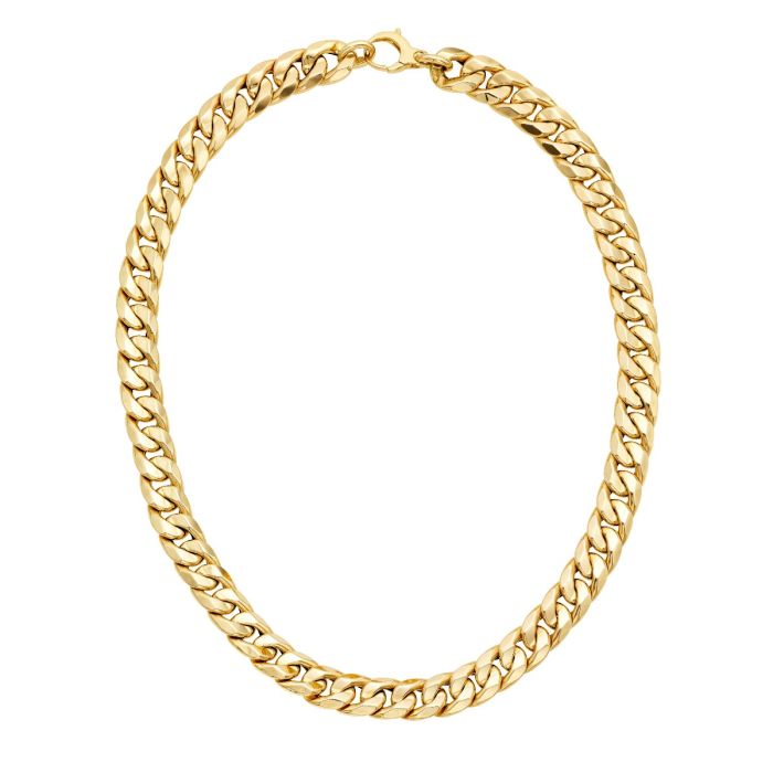 14K Yellow Gold 18" Gourmette Curb Chain Necklace RC1468-18 | Hannoush Jewelers