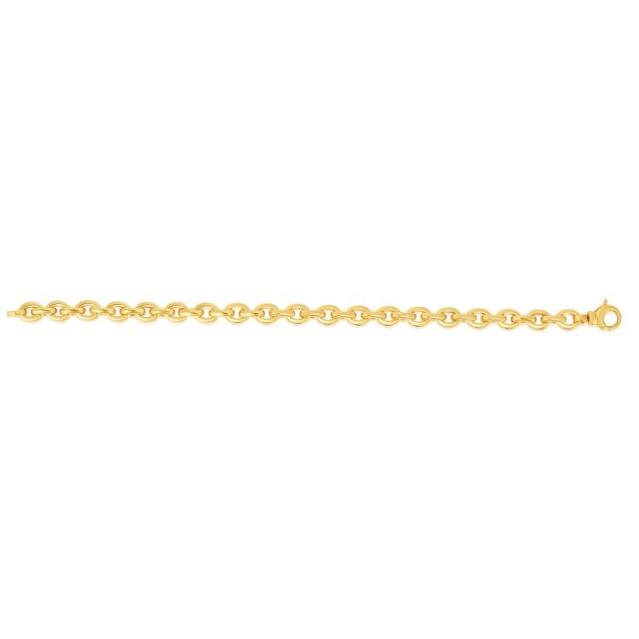 14kt Gold 18" Yellow Finish Oval Rolo Necklace with Lobster Clasp RC1873-18 | Hannoush Jewelers