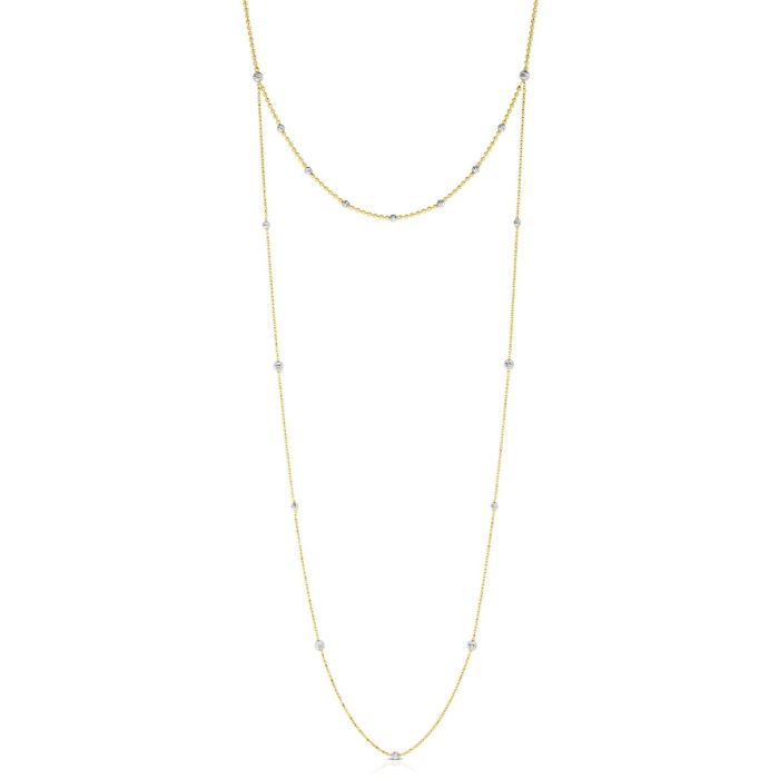 14kt Gold 32" Yellow+White Finish Diamond Cut Necklace with Lobster Clasp RC1945-32 | Hannoush Jewelers