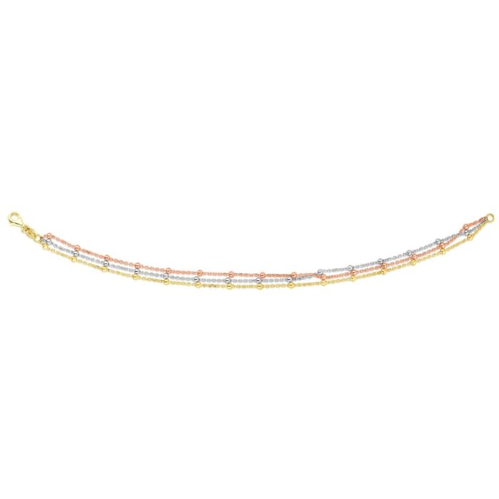 14kt Gold 18" Rose+Yellow+White Finish Necklace with Lobster Clasp RC1955-18 | Hannoush Jewelers