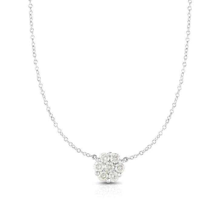 14kt Gold 18" White Finish Necklace with Lobster Clasp with 0.5000ct White Diamond RC2592-18 | Hannoush Jewelers