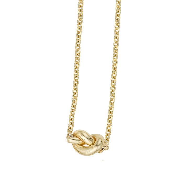 14K Yellow Gold 18" Amore Knot Necklace with Extender RC5591-18 | Hannoush Jewelers