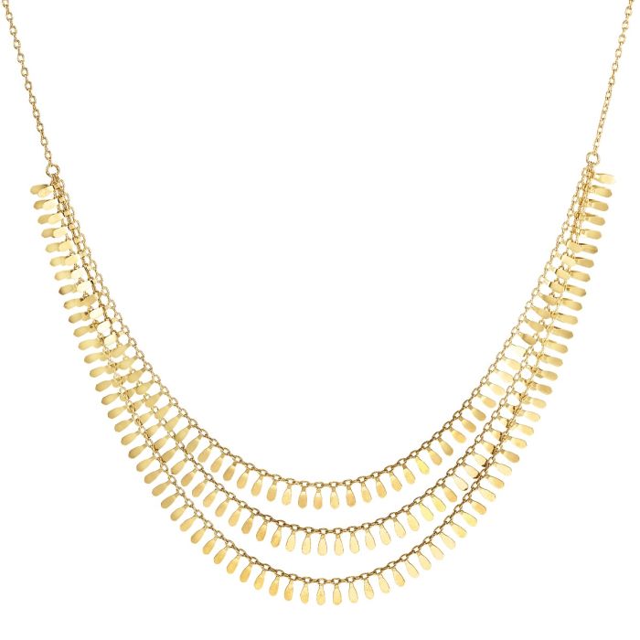 14kt Gold 19" Yellow Finish Polished Extendable Multi-Strand Necklace with Lobster Clasp RC5615-19 | Hannoush Jewelers