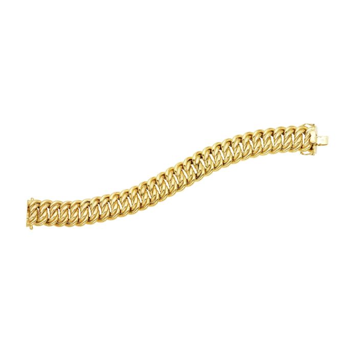 14K Yellow Gold 8.25" 18mm Americana Chain Woven Bracelet with Box Clasp RC6882-0825 | Hannoush Jewelers