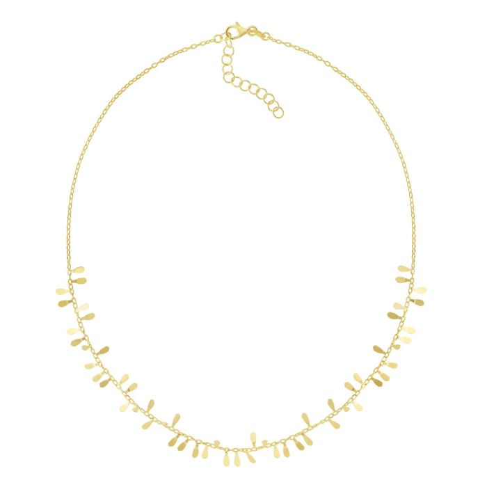 14kt Gold 18" Yellow Finish Extender Petal Necklace with Lobster Clasp RC7048-18 | Hannoush Jewelers