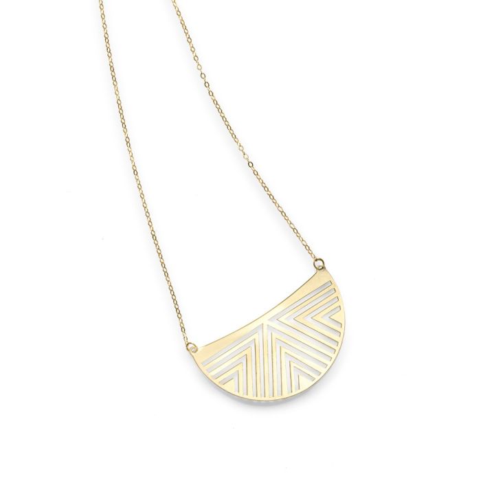 14kt Yellow Gold 18" Cut-out Moon Necklace with 1.25" Extender RC7060-18 | Hannoush Jewelers