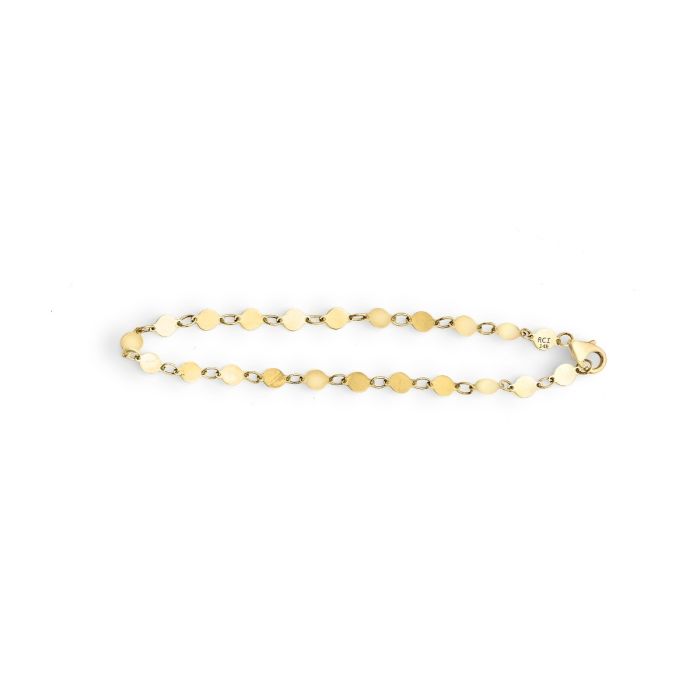 14kt Yellow Gold 7" 3mm Polished Pebble Bracelet with Lobster Clasp RC8240-07 | Hannoush Jewelers